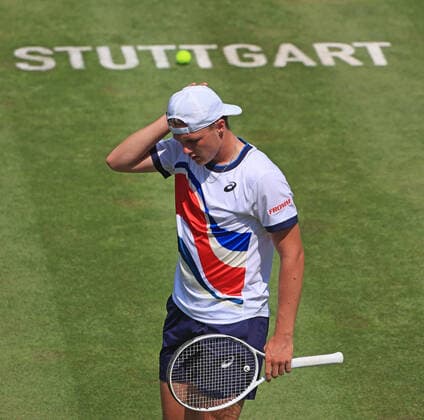 1 06 2021, ATP Tour Mercedes Cup Stuttgart, Weissenhofff, tennis, sports, in the picture Dominic Stephan Stricker SUI