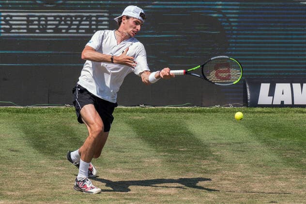 Ugo Humbert FRA Germany, Stuttgart, 11 06 2021, Tennis, ATP250, MercedesCup 2021, Quarterfinals, Ugo Humbert FRA Felix Auger Aliassime CAN , TC Weissenhof Foto A2 Bildagentur Peter Hartenfelser
