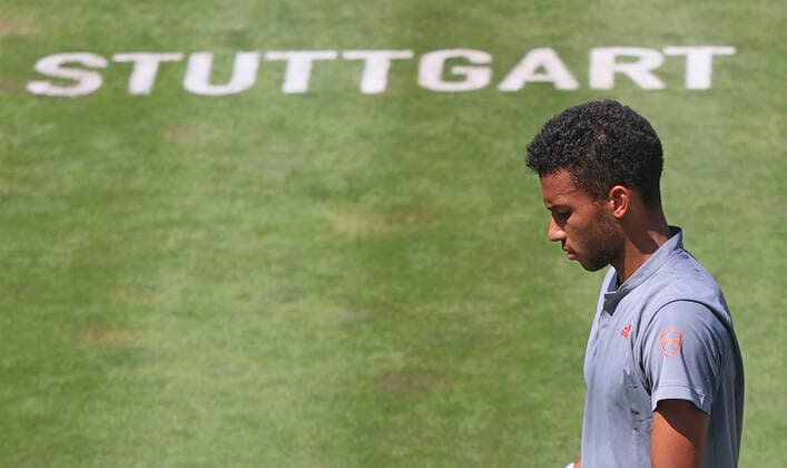 11 06 2021, ATP Tour Mercedes Cup Stuttgart, Weissenhofff, tennis, sports, pictured Felix Auger Aliassime CAN