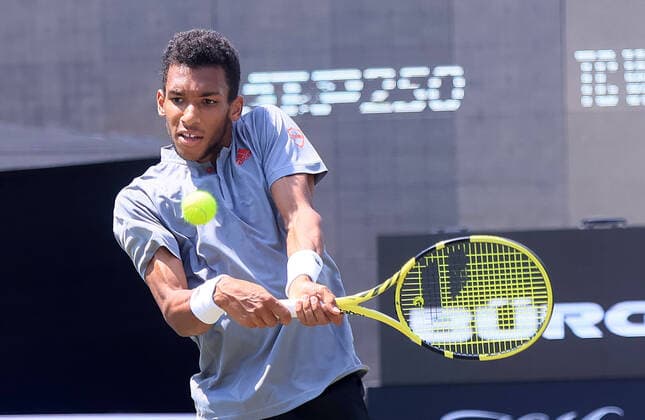 11 06 2021, ATP Tour Mercedes Cup Stuttgart, Weissenhofff, tennis, sports, pictured Felix Auger Aliassime CAN