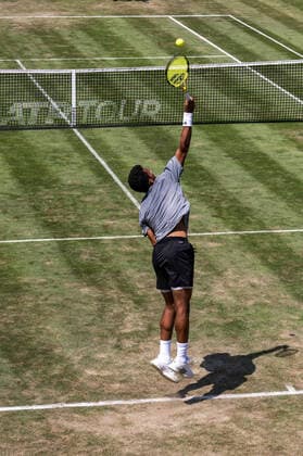 Felix Auger Aliassime CAN Germany, Stuttgart, 11 06 2021, Tennis, ATP250, MercedesCup 2021, Quarterfinal, Ugo Humbert FRA Felix Auger Aliassime CAN , TC Weissenhof Foto A2 Bildagentur Peter Hartenfelser