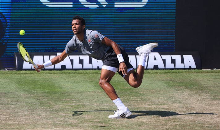 1 06 2021, ATP Tour Mercedes Cup Stuttgart, Weissenhofff, tennis, sports, pictured Felix Auger Aliassime CAN