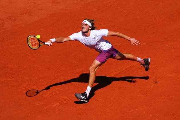 Mandatory Credit: Photo by Javier Garcia BPI Shutterstock (12058128au) Stefanos Tsitsipas during his semi final match French Open Tennis, Day Thirteen, Roland Garros, Paris, France - 11 Jun 2021 French Open Tennis, Day Thirteen, Roland Garros, Paris, France - 11 Jun 2021  Copyright: xJavierxGarcia BPI Shutterstockx 12058128au