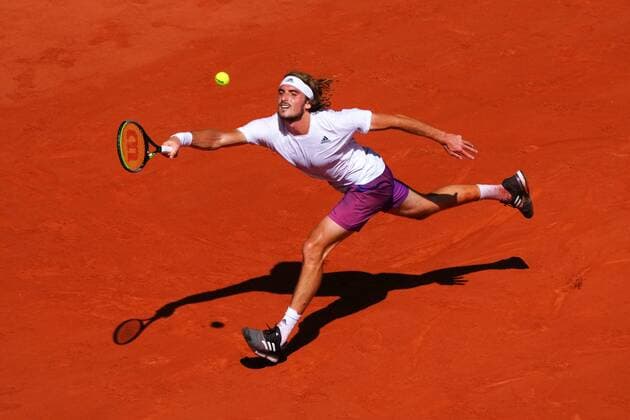 Mandatory Credit: Photo by Javier Garcia BPI Shutterstock (12058128av) Stefanos Tsitsipas during his semi final match French Open Tennis, Day Thirteen, Roland Garros, Paris, France - 11 Jun 2021 French Open Tennis, Day Thirteen, Roland Garros, Paris, France - 11 Jun 2021  Copyright: xJavierxGarcia BPI Shutterstockx 12058128av