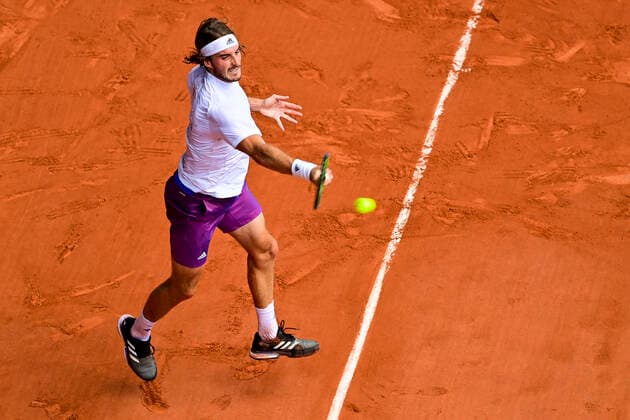 Stefanos Tsitsipas (Gre) TENNIS : Internationaux de France Roland Garros 2021 - Paris - 11 06 2021 JBAutissier Panoramic 