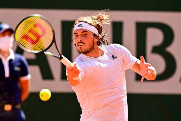 Stefanos Tsitsipas (Gre) TENNIS : Internationaux de France Roland Garros 2021 - Paris - 11 06 2021 JBAutissier Panoramic 