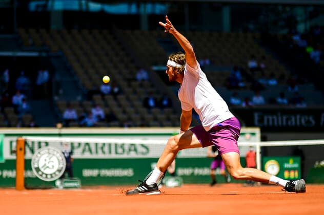 Stefanos Tsitsipas (Gre) TENNIS : Internationaux de France Roland Garros 2021 - Paris - 11 06 2021 JBAutissier Panoramic 