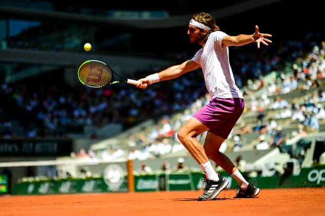 Stefanos Tsitsipas (Gre) TENNIS : Internationaux de France Roland Garros 2021 - Paris - 11 06 2021 JBAutissier Panoramic 