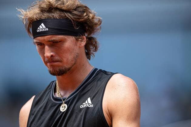 Alexander ZVEREV of Germany reacts during his men s single against Stefanos TSITSIPAS of Greece on the Semi final of the French Open tennis tournament at Roland Garros in Paris, France, 11 June 2021.  Copyright: xAurelienxMorissardx