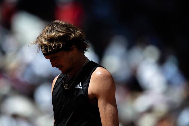 Alexander ZVEREV of Germany reacts during his men s single against Stefanos TSITSIPAS of Greece on the Semi final of the French Open tennis tournament at Roland Garros in Paris, France, 11 June 2021.  Copyright: xAurelienxMorissardx