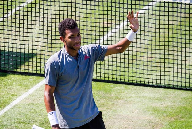 Felix Auger Aliassime FRA Match winner at the match Ugo Humbert FRA vs Felix Auger Aliassime FRA ATP 250 ATP TOUR ATP Lawn Tournament MercedesCup 2021 on 11 06 2021 in Stuttgart TC Weissenhof , Baden Wuerttemberg, Germany Stuttgart 11 06 21 Tennis , 11 06 2021, Stuttgart Germany xpxsdx