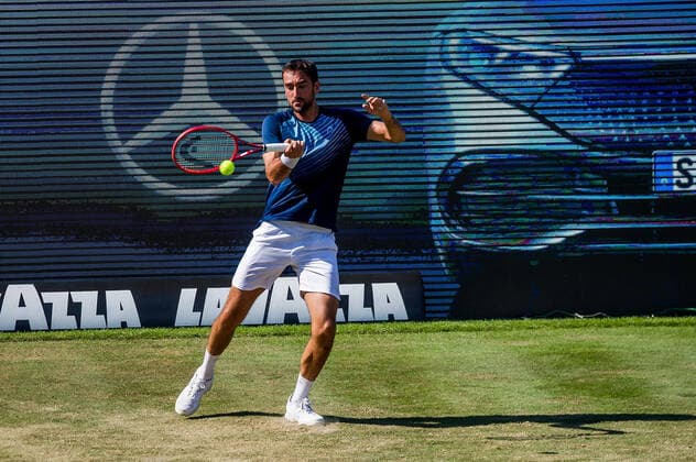 Marin Cilic CRO during the match Denis Shapovalov CAN vs Marin Cilic CRO ATP 250 ATP TOUR ATP Lawn Tournament MercedesCup 2021 on 11 06 2021 in Stuttgart TC Weissenhof , Baden Wuerttemberg, Germany Stuttgart 11 06 21 Tennis , 11 06 2021, Stuttgart Germany xpxsdx