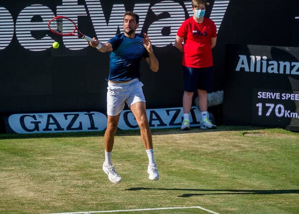 Marin Cilic CRO during the match Denis Shapovalov CAN vs Marin Cilic CRO ATP 250 ATP TOUR ATP Lawn Tournament MercedesCup 2021 on 11 06 2021 in Stuttgart TC Weissenhof , Baden Wuerttemberg, Germany Stuttgart 11 06 21 Tennis , 11 06 2021, Stuttgart Germany xpxsdx