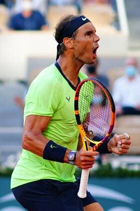 Mandatory Credit: Photo by Javier Garcia BPI Shutterstock (12058128gs) Rafael Nadal during his semi final match French Open Tennis, Day Thirteen, Roland Garros, Paris, France - 11 Jun 2021 French Open Tennis, Day Thirteen, Roland Garros, Paris, France - 11 Jun 2021  Copyright: xJavierxGarcia BPI Shutterstockx 12058128gs