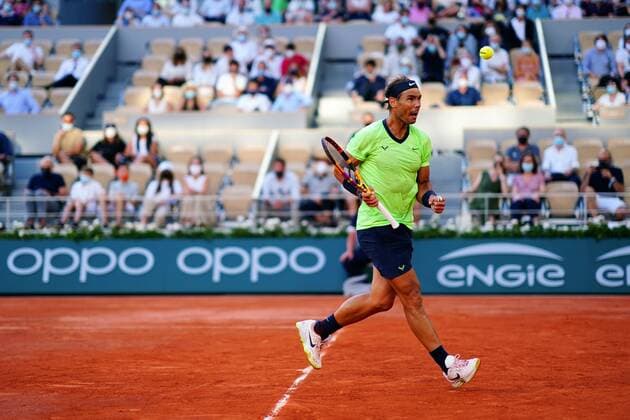 Mandatory Credit: Photo by Javier Garcia BPI Shutterstock (12058128he) Rafael Nadal during his semi final match French Open Tennis, Day Thirteen, Roland Garros, Paris, France - 11 Jun 2021 French Open Tennis, Day Thirteen, Roland Garros, Paris, France - 11 Jun 2021  Copyright: xJavierxGarcia BPI Shutterstockx 12058128he