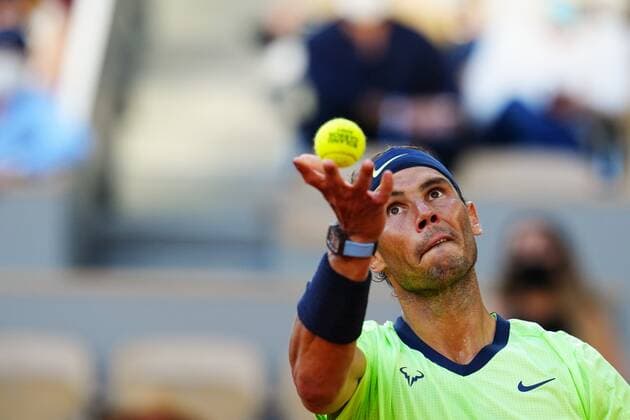 Mandatory Credit: Photo by Javier Garcia BPI Shutterstock (12058128hp) Rafael Nadal during his semi final match French Open Tennis, Day Thirteen, Roland Garros, Paris, France - 11 Jun 2021 French Open Tennis, Day Thirteen, Roland Garros, Paris, France - 11 Jun 2021  Copyright: xJavierxGarcia BPI Shutterstockx 12058128hp