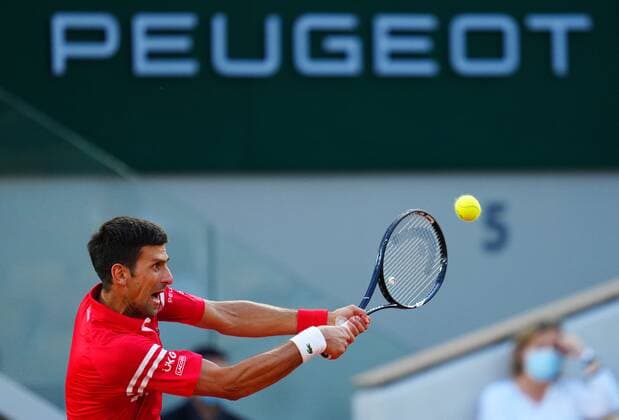 Mandatory Credit: Photo by Javier Garcia BPI Shutterstock (12058128jk) Novak Djokovic during his semi final match French Open Tennis, Day Thirteen, Roland Garros, Paris, France - 11 Jun 2021 French Open Tennis, Day Thirteen, Roland Garros, Paris, France - 11 Jun 2021  Copyright: xJavierxGarcia BPI Shutterstockx 12058128jk