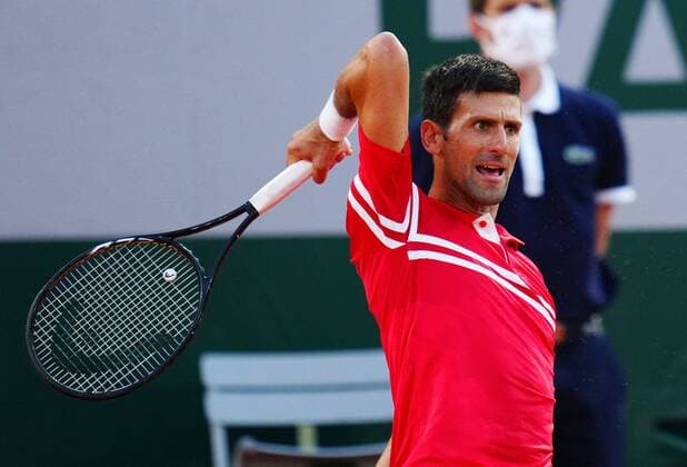 Mandatory Credit: Photo by Javier Garcia BPI Shutterstock (12058128ji) Novak Djokovic during his semi final match French Open Tennis, Day Thirteen, Roland Garros, Paris, France - 11 Jun 2021 French Open Tennis, Day Thirteen, Roland Garros, Paris, France - 11 Jun 2021  Copyright: xJavierxGarcia BPI Shutterstockx 12058128ji