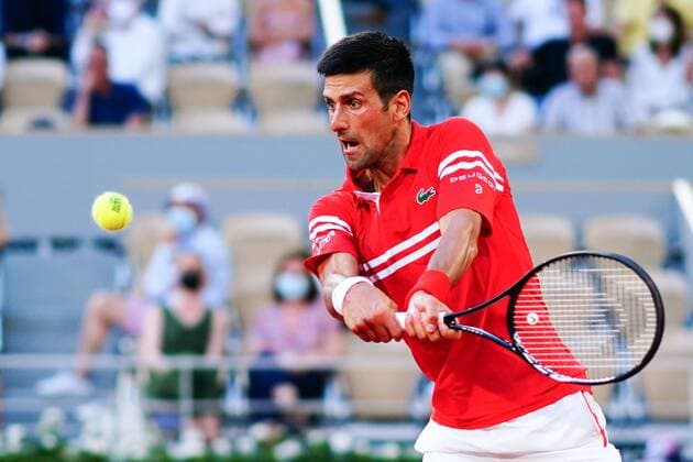 Mandatory Credit: Photo by Javier Garcia BPI Shutterstock (12058128kf) Novak Djokovic during his semi final match French Open Tennis, Day Thirteen, Roland Garros, Paris, France - 11 Jun 2021 French Open Tennis, Day Thirteen, Roland Garros, Paris, France - 11 Jun 2021  Copyright: xJavierxGarcia BPI Shutterstockx 12058128kf