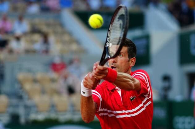 Mandatory Credit: Photo by Javier Garcia BPI Shutterstock (12058128kz) Novak Djokovic during his semi final match French Open Tennis, Day Thirteen, Roland Garros, Paris, France - 11 Jun 2021 French Open Tennis, Day Thirteen, Roland Garros, Paris, France - 11 Jun 2021  Copyright: xJavierxGarcia BPI Shutterstockx 12058128kz