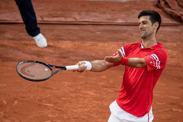 Novak DJOKOVIC of Serbia reacts during his men s single against Rafael NADAL of Spain on the Semi final of the French Open tennis tournament at Roland Garros in Paris, France, 11 June 2021.  Copyright: xAurelienxMorissardx