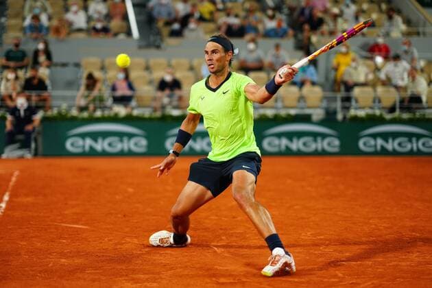 Mandatory Credit: Photo by Javier Garcia BPI Shutterstock (12058128nh) Rafael Nadal during his semi final match French Open Tennis, Day Thirteen, Roland Garros, Paris, France - 11 Jun 2021 French Open Tennis, Day Thirteen, Roland Garros, Paris, France - 11 Jun 2021  Copyright: xJavierxGarcia BPI Shutterstockx 12058128nh