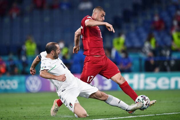 Mg Roma 11 06 2021 - Euro 2020 Turchia-Italia foto Matteo Gribaudi Image nella foto: Giorgio Chiellini-Burak Yõlmaz 