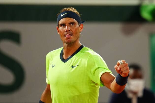 Mandatory Credit: Photo by Javier Garcia BPI Shutterstock (12058128ob) Rafael Nadal celebrates during his semi final match French Open Tennis, Day Thirteen, Roland Garros, Paris, France - 11 Jun 2021 French Open Tennis, Day Thirteen, Roland Garros, Paris, France - 11 Jun 2021  Copyright: xJavierxGarcia BPI Shutterstockx 12058128ob