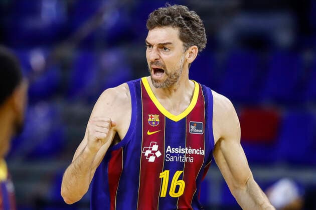 Basketball, Halbfinale, FC Barcelona - CB 1939 Canarias FC Barcelona, Barca V Lenovo Tenerife - Liga ACB Playoff 16 Pau Gasol of FC Barcelona celebrating during the Liga ACB playoff 3rd match of the semi final between FC Barcelona and Lenovo Tenerife at Palau Blaugrana on June 11, 2021 in Barcelona, Spain. Barcelona Spain bonilla-fcbarcel210611_npvcV  Copyright: xXavierxBonillax