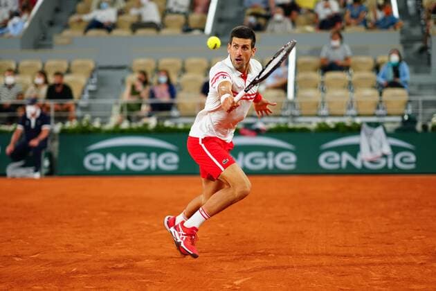 Mandatory Credit: Photo by Javier Garcia BPI Shutterstock (12058128oi) Novak Djokovic during his semi final match French Open Tennis, Day Thirteen, Roland Garros, Paris, France - 11 Jun 2021 French Open Tennis, Day Thirteen, Roland Garros, Paris, France - 11 Jun 2021  Copyright: xJavierxGarcia BPI Shutterstockx 12058128oi