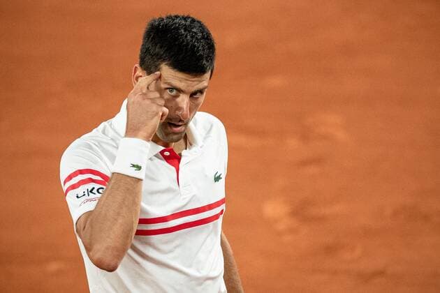 Novak DJOKOVIC of Serbia reacts during his men s single against Rafael NADAL of Spain on the Semi final of the French Open tennis tournament at Roland Garros in Paris, France, 11 June 2021.  Copyright: xAurelienxMorissardx