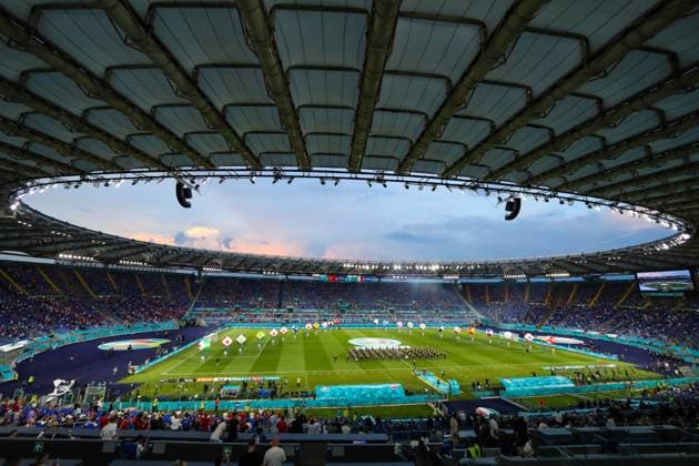 Rome, Italy, 11th June 2021. A general view of the Opening ceremony prior to the UEFA European Championships 2020 match at Stadio Olimpico, Rome. Picture credit should read: Jonathan Moscrop Sportimage EDITORIAL USE ONLY. No use with unauthorised audio, video, data, fixture lists, club league logos or live services. Online in-match use limited to 120 images, no video emulation. No use in betting, games or single club league player publications. SPI-1083-0131