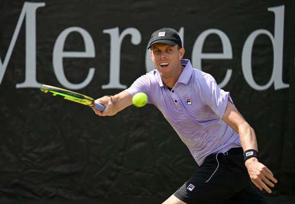 Sam Querrey USA Action 12 06 2021 Semifinals Tennis MercedesCup Stuttgart 2021 Weißenhof ATP 07 13 06 2021 Tennis MercedesCup Stuttgart 2021