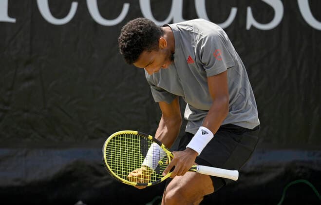 Felix Auger Aliassime CAN cheers after winning match and reaching final Gesture, gesture 12 06 2021 Semifinals Tennis MercedesCup Stuttgart 2021 Weißenhof ATP 07 13 06 2021 Tennis MercedesCup Stuttgart 2021