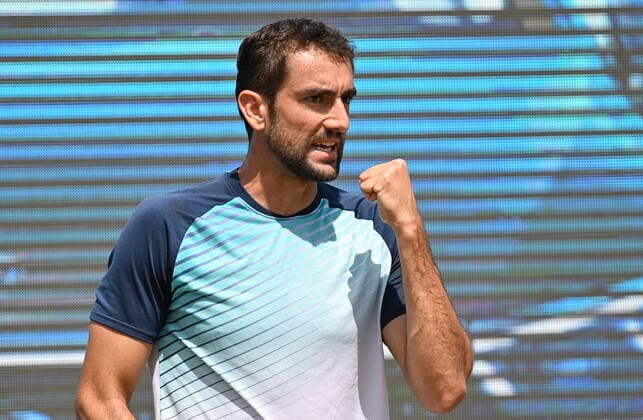 Marin Cilic CRO cheers gestures fist moves into the final 12 06 2021 Semifinals Tennis MercedesCup Stuttgart 2021 Weißenhof ATP 07 13 06 2021 Tennis MercedesCup Stuttgart 2021