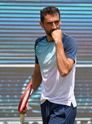 Marin Cilic CRO cheers gestures fist moves into the final 12 06 2021 Semifinals Tennis MercedesCup Stuttgart 2021 Weißenhof ATP 07 13 06 2021 Tennis MercedesCup Stuttgart 2021
