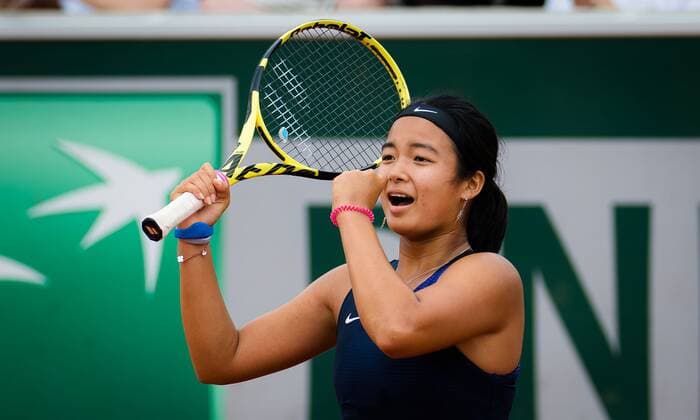 Mandatory Credit: Photo by Rob Prange Shutterstock (12070193i) Alexandra Eala of the Philippines reacts to winning the Junior Doubles Final with partner Oksana Selekhmeteva at the 2021 Roland Garros Grand Slam Tournament 2021 Roland Garros Day 14 - 12 Jun 2021 2021 Roland Garros Day 14 - 12 Jun 2021  Copyright: xRobxPrange Shutterstockx 12070193i