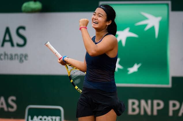 Mandatory Credit: Photo by Rob Prange Shutterstock (12070193h) Alexandra Eala of the Philippines reacts to winning the Junior Doubles Final with partner Oksana Selekhmeteva at the 2021 Roland Garros Grand Slam Tournament 2021 Roland Garros Day 14 - 12 Jun 2021 2021 Roland Garros Day 14 - 12 Jun 2021  Copyright: xRobxPrange Shutterstockx 12070193h