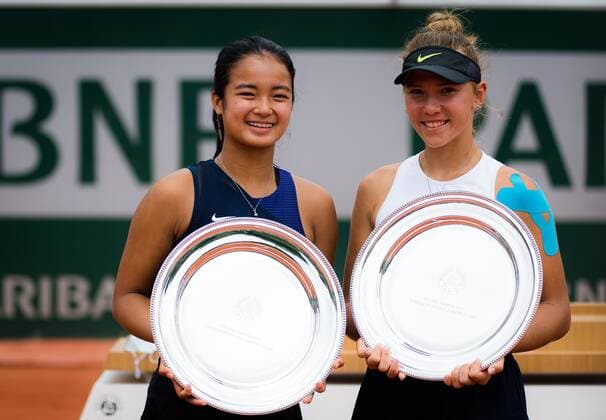Mandatory Credit: Photo by Rob Prange Shutterstock (12070194f) Alexandra Eala of the Philippines after winning the Junior Doubles Final with partner Oksana Selekhmeteva at the 2021 Roland Garros Grand Slam Tournament 2021 Roland Garros Day 13 - 12 Jun 2021 2021 Roland Garros Day 13 - 12 Jun 2021  Copyright: xRobxPrange Shutterstockx 12070194f