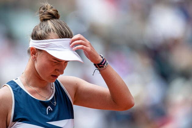 Barbora KREJCIKOVA of Czech Republic reacts during her women s single against Anastasia PAVLYUCHENKOVA of Russia on the Women Final of the French Open tennis tournament at Roland Garros in Paris, France, 12 June 2021.  Copyright: xAurelienxMorissardx