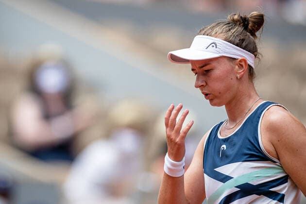 Barbora KREJCIKOVA of Czech Republic reacts during her women s single against Anastasia PAVLYUCHENKOVA of Russia on the Women Final of the French Open tennis tournament at Roland Garros in Paris, France, 12 June 2021.  Copyright: xAurelienxMorissardx