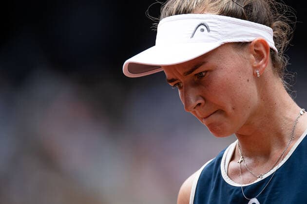 Barbora KREJCIKOVA of Czech Republic reacts during her women s single against Anastasia PAVLYUCHENKOVA of Russia on the Women Final of the French Open tennis tournament at Roland Garros in Paris, France, 12 June 2021.  Copyright: xAurelienxMorissardx