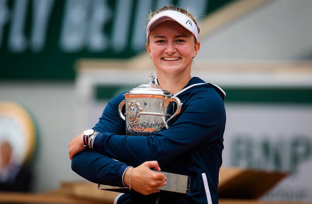 June 12, 2021, PARIS, FRANCE: Barbora Krejcikova of the Czech Republic with the Coupe Suzanne Lenglen after winning the final of the 2021 Roland Garros Grand Slam Tournament against Anastasia Pavlyuchenkova of Russia PARIS FRANCE - ZUMAa181 20210612_zaa_a181_085 Copyright: xRobxPrangex