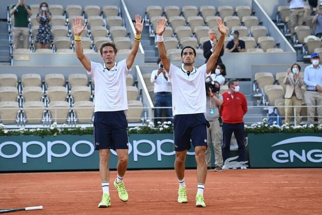 Tennis : Roland Garros 2021 - France - Victoire de Herbert Mahut double Messieurs - France Tennis : Roland Garros 2021 - France - 12 06 2021 chryslenecaillaud Panoramic 
