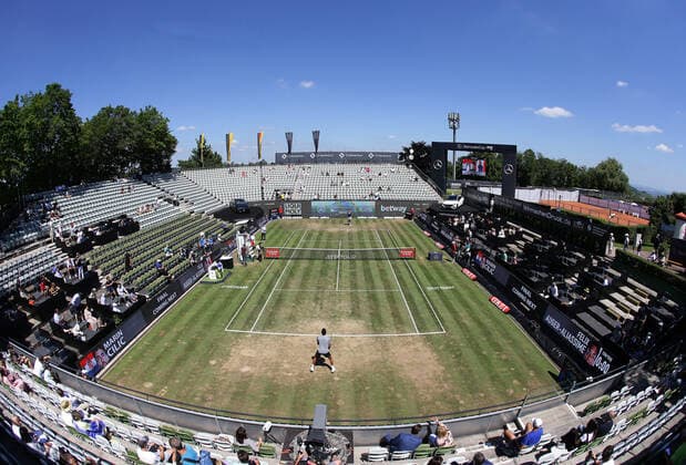 Stuttgart , Tennis MercedesCup 2021 , Final , Overview Center Court on Finals Day