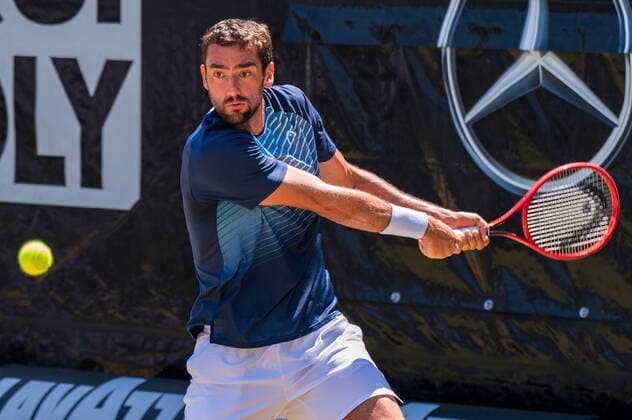 Marin Cilic CRO Germany, Stuttgart, 13 06 2021, Tennis, ATP250, MercedesCup 2021, Final, Marin Cilic CRO Felix Auger Aliassime CAN , TC Weissenhof Foto A2 Bildagentur Peter Hartenfelser