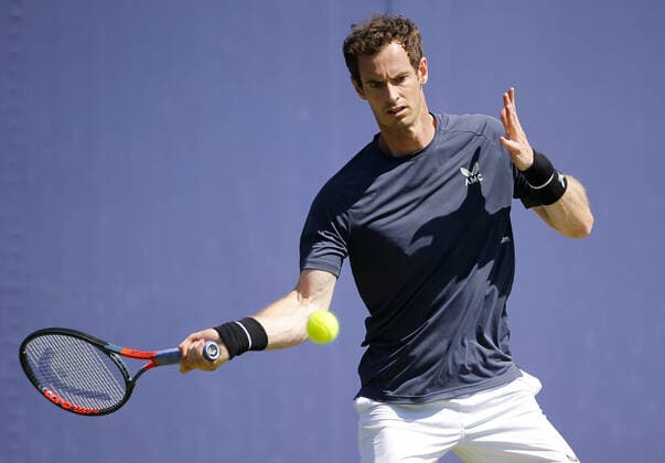 Mandatory Credit: Photo by Ella Ling BPI Shutterstock (12071105e) Andy Murray of Great Britain in action during practice Cinch Championships, Practice, Tennis, Queens Club, London, UK - 13 June 2021 EDITORIAL USE ONLY No use with unauthorised audio, video, data, fixture lists, club league logos or live services. Online in-match use limited to 120 images, no video emulation. No use in betting, games or single club league player publications. Cinch Championships, Practice, Tennis, Queens Club, London, UK - 13 June 2021 EDITORIAL USE ONLY No use with unauthorised audio, video, data, fixture lists, club league logos or live services. Online in-match use limited to 120 images, no video emulation. No use in betting, games or single club league player publications. Copyright: xEllaxLing BPI Shutterstockx 12071105e