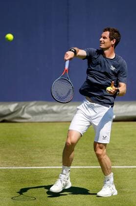 Mandatory Credit: Photo by Ella Ling BPI Shutterstock (12071105a) Andy Murray of Great Britain in action during practice Cinch Championships, Practice, Tennis, Queens Club, London, UK - 13 June 2021 EDITORIAL USE ONLY No use with unauthorised audio, video, data, fixture lists, club league logos or live services. Online in-match use limited to 120 images, no video emulation. No use in betting, games or single club league player publications. Cinch Championships, Practice, Tennis, Queens Club, London, UK - 13 June 2021 EDITORIAL USE ONLY No use with unauthorised audio, video, data, fixture lists, club league logos or live services. Online in-match use limited to 120 images, no video emulation. No use in betting, games or single club league player publications. Copyright: xEllaxLing BPI Shutterstockx 12071105a