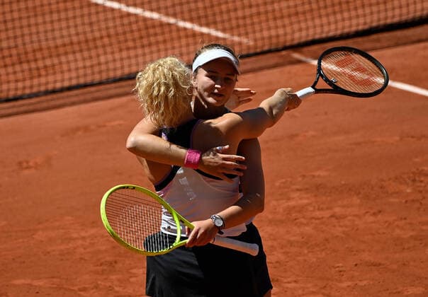 2021 Roland Garros Womens Double Final 13 06 2021 Barbora Krejcikova ,CZE and Katerina Siniakova , CZE beat Bethanie Mattek Sands USA and Iga Swiatek Poland