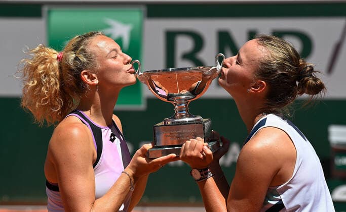 2021 Roland Garros Womens Double Final 13 06 2021 Barbora Krejcikova ,CZE and Katerina Siniakova , CZE beat Bethanie Mattek Sands USA and Iga Swiatek Poland